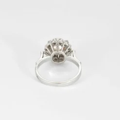 Bague Marguerite or blanc, perle et diamants