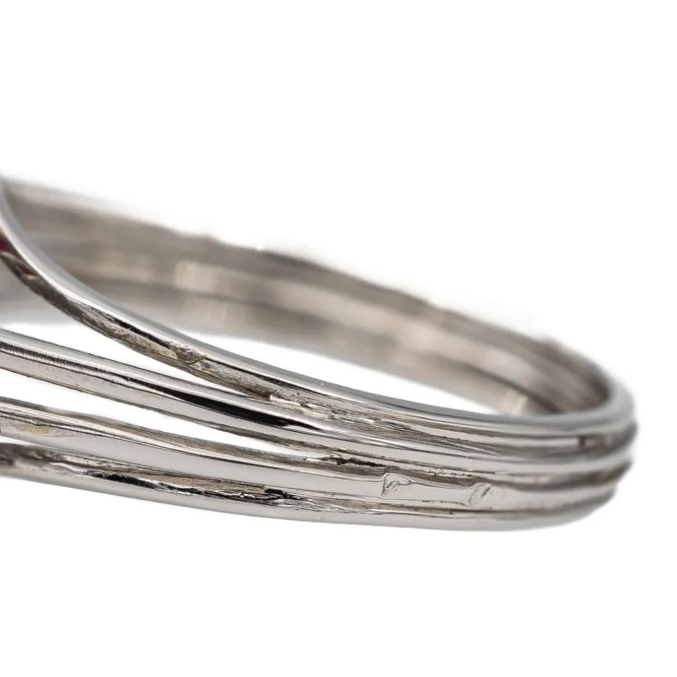 Bague Marguerite Or blanc Rubis