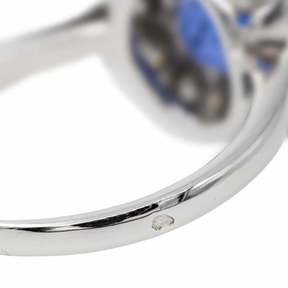 Bague Marguerite Or blanc Saphir