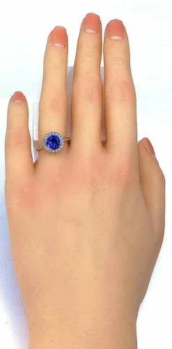 Bague Marguerite Or blanc Saphir et Diamants