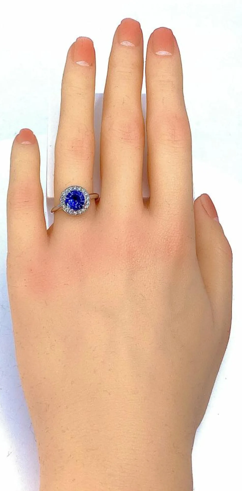 Bague Marguerite Or blanc Saphir et Diamants