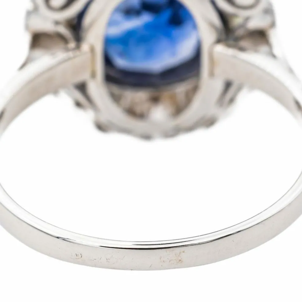 Bague Marguerite Or blanc Saphir