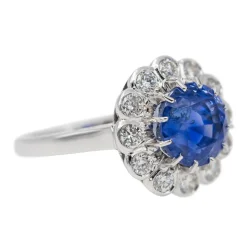 Bague Marguerite Or blanc Saphir