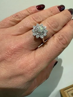 Bague Marguerite Or Blanc Diamants
