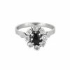Bague Marguerite or gris, saphir et diamants