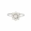 Bague marguerite or gris diamants