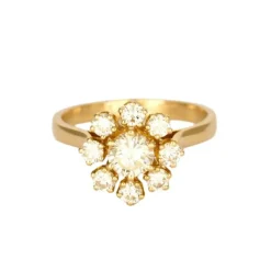 Bague Marguerite or jaune et diamants