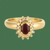 Bague Marguerite Or jaune, Rubis et Diamants