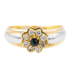 Bague Marguerite Or jaune Saphir