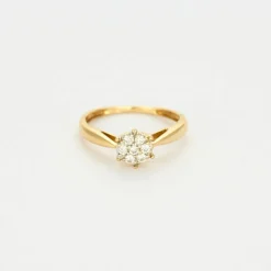 Bague Marguerite or jaune et diamants