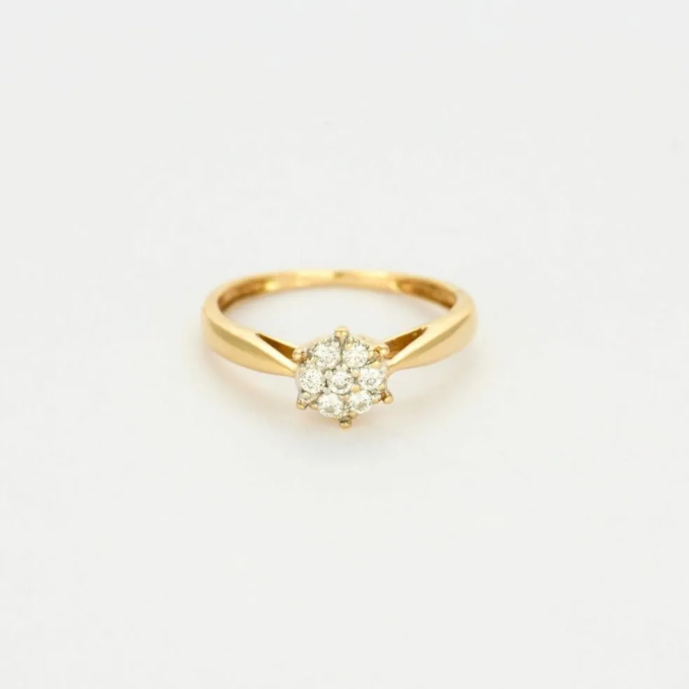 Bague Marguerite or jaune et diamants