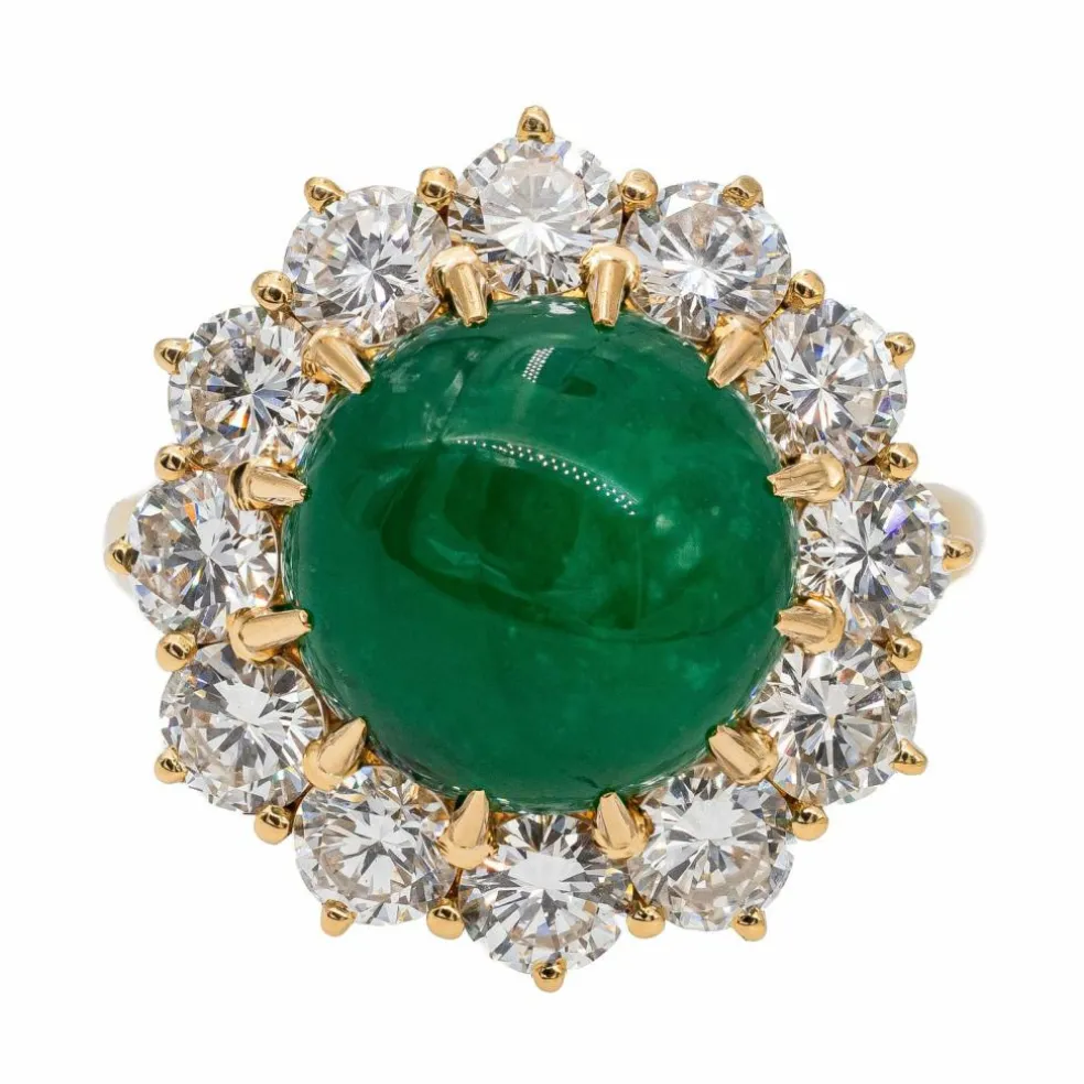 Bague Marguerite Or jaune Emeraude