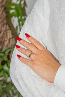 Bague Marguerite Or jaune Saphir