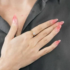 Bague Marguerite or jaune et diamants