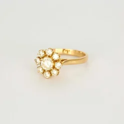 Bague Marguerite or jaune et diamants