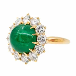 Bague Marguerite Or jaune Emeraude
