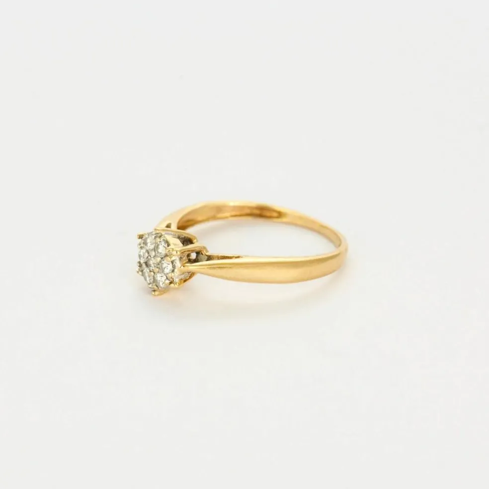 Bague Marguerite or jaune et diamants
