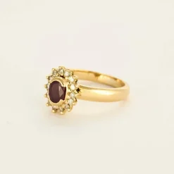 Bague Marguerite Or jaune, Rubis et Diamants