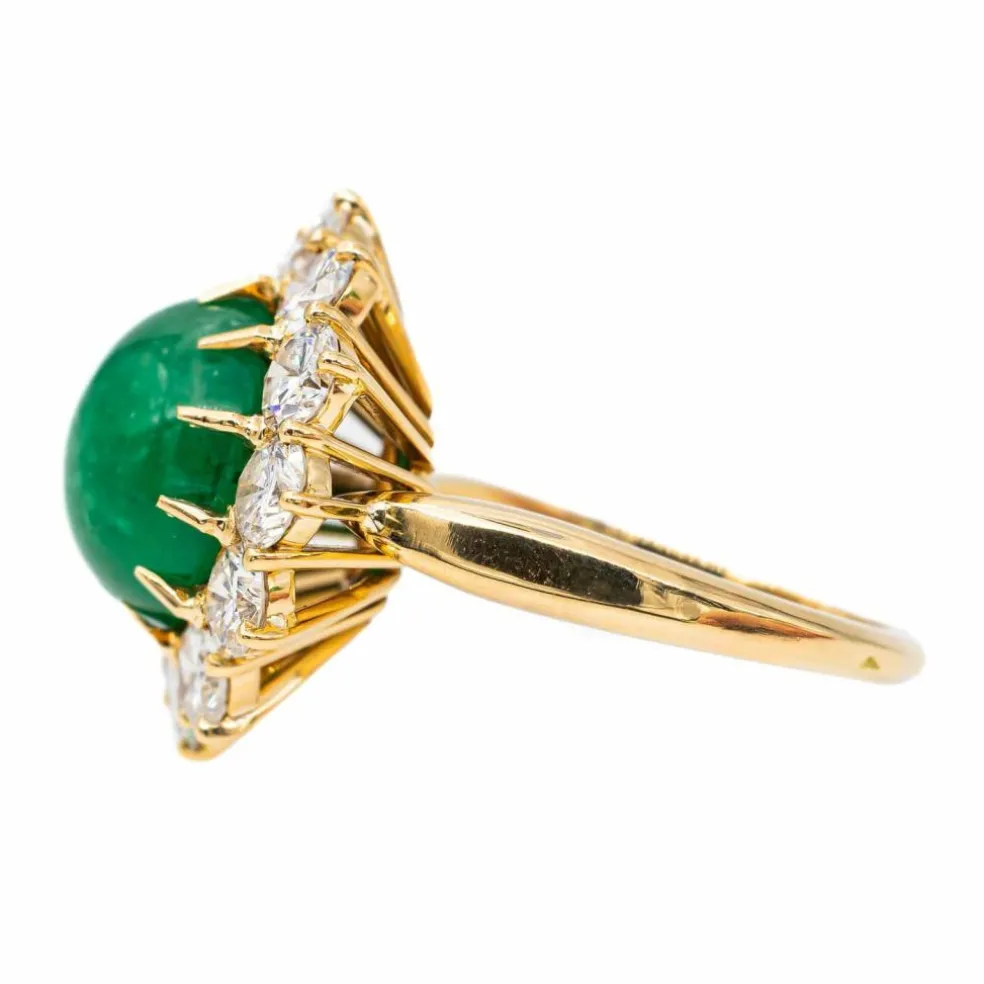 Bague Marguerite Or jaune Emeraude