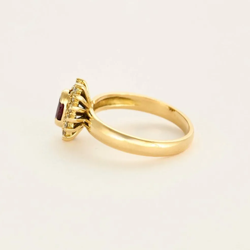 Bague Marguerite Or jaune, Rubis et Diamants
