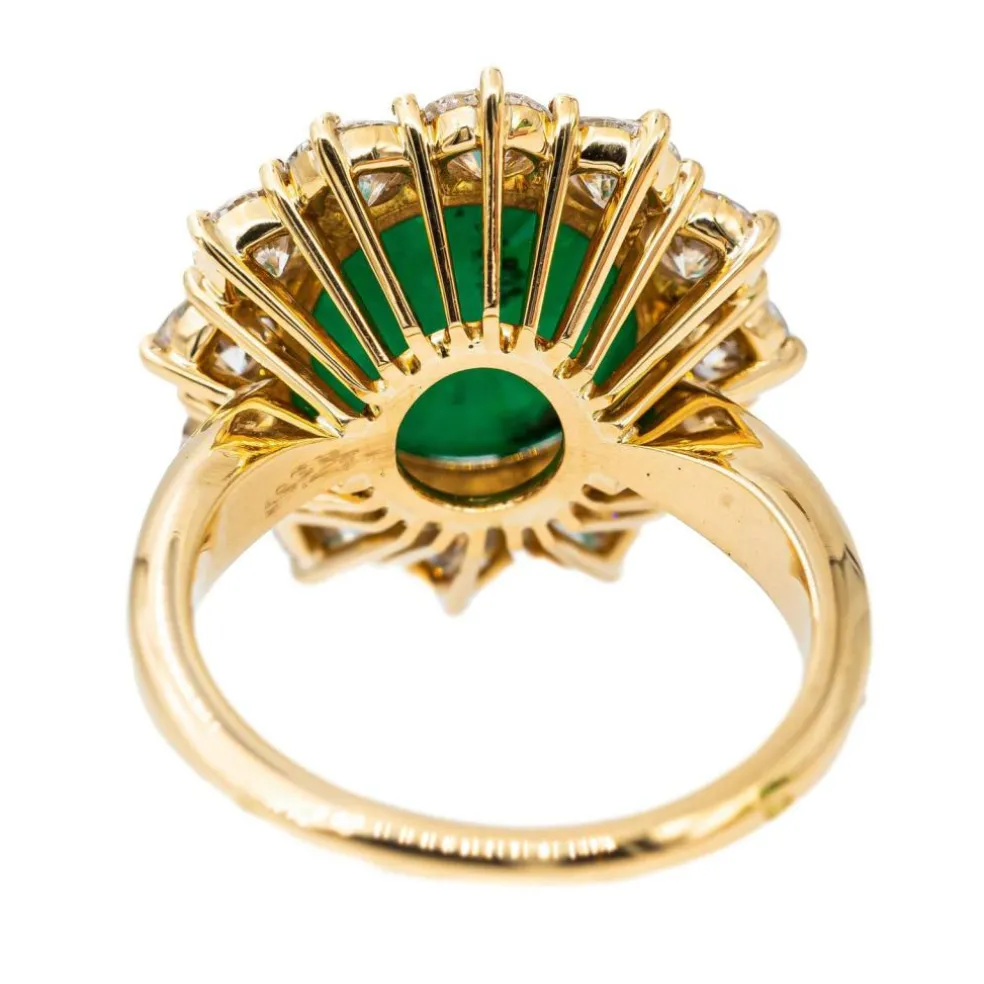 Bague Marguerite Or jaune Emeraude