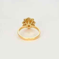 Bague Marguerite or jaune et diamants