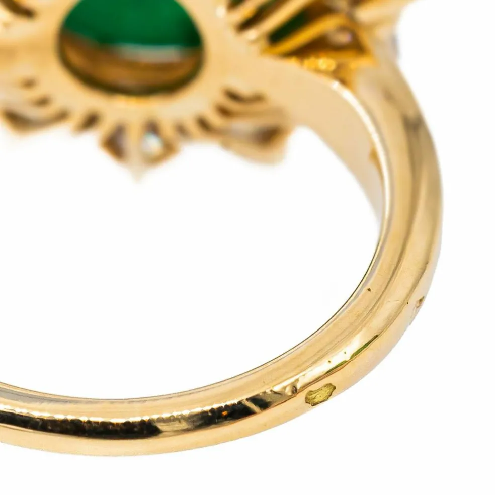 Bague Marguerite Or jaune Emeraude
