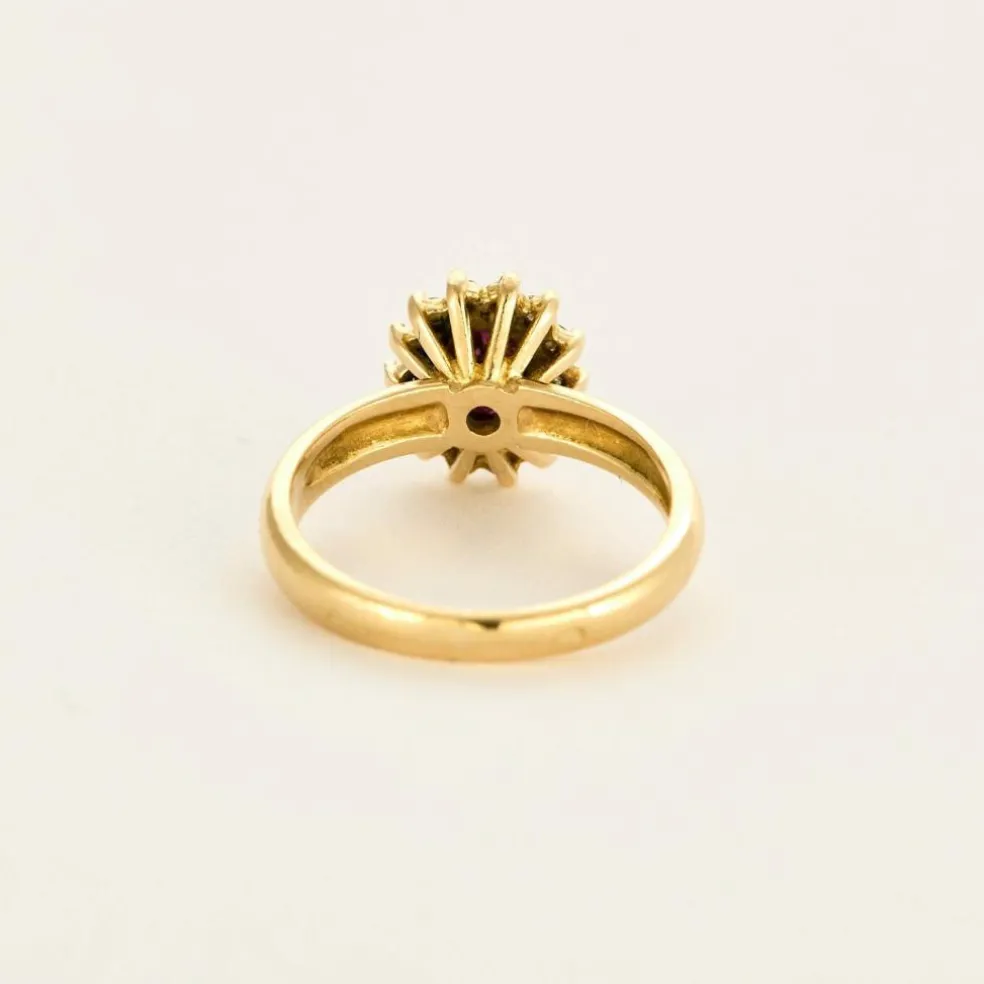 Bague Marguerite Or jaune, Rubis et Diamants