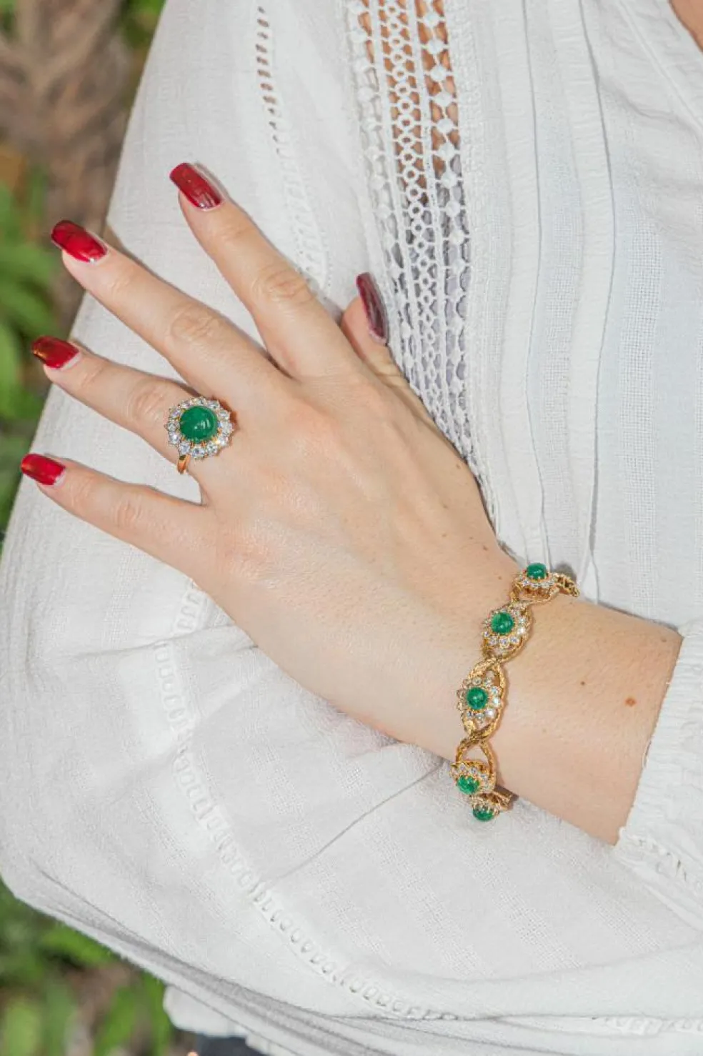 Bague Marguerite Or jaune Emeraude