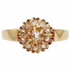 Bague marguerite or rose, diamant taille rose (circa 1900)