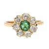 Bague Marguerite Or rose Emeraude