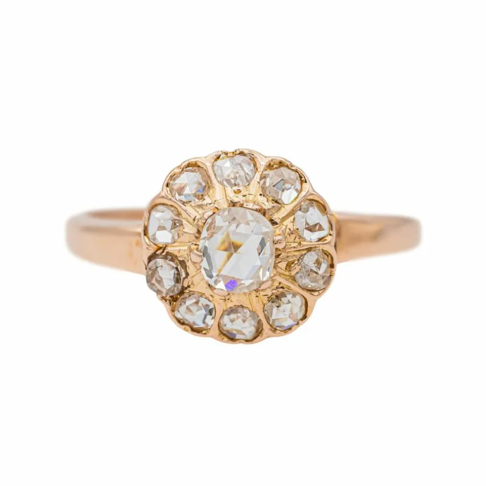 Bague Marguerite Or rose Diamant