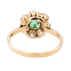 Bague Marguerite Or rose Emeraude