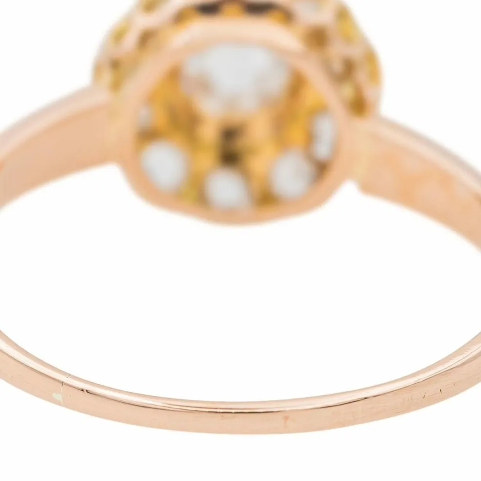 Bague Marguerite Or rose Diamant