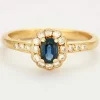 Bague marguerite or saphir et diamants
