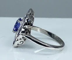 Bague marguerite Or Saphirs Diamants