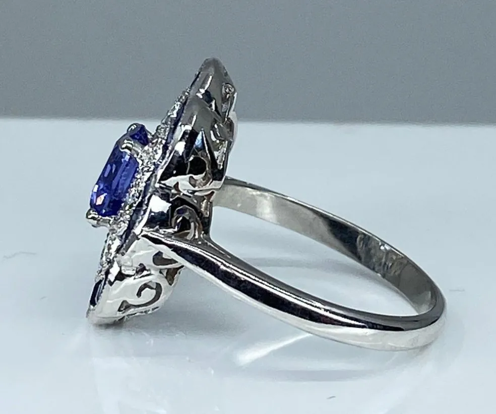 Bague marguerite Or Saphirs Diamants
