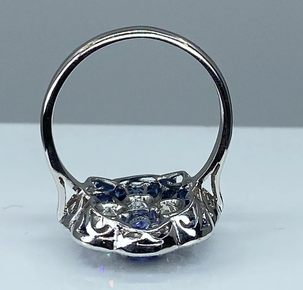 Bague marguerite Or Saphirs Diamants
