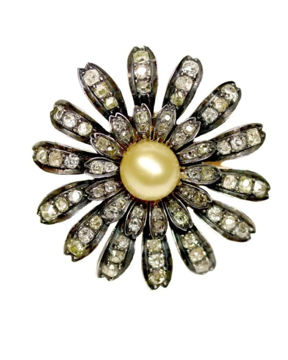 Bague Marguerite Perle Gold et Diamants "Les Recyclés"