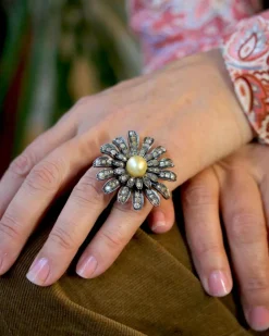 Bague Marguerite Perle Gold et Diamants "Les Recyclés"