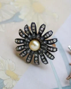 Bague Marguerite Perle Gold et Diamants