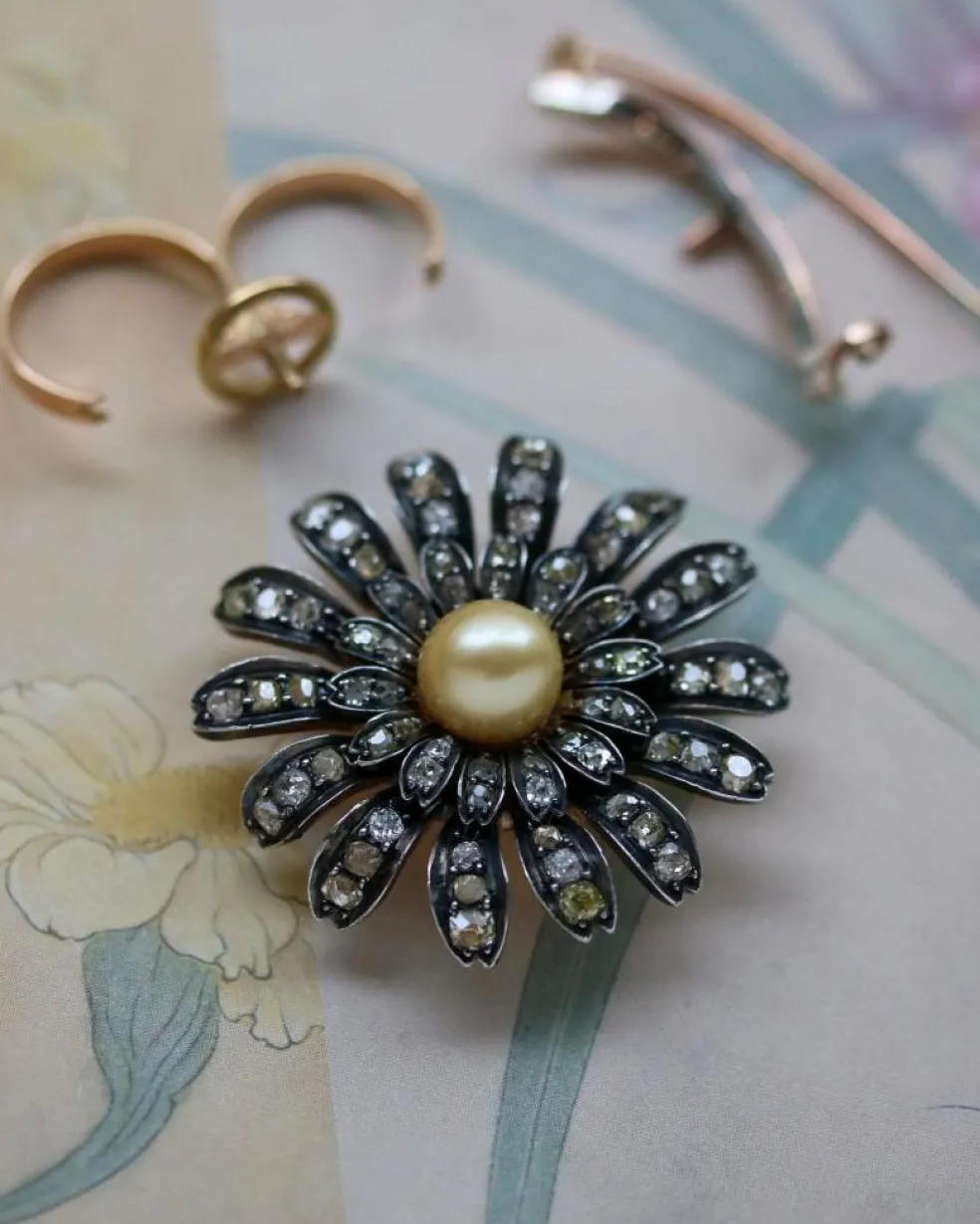 Bague Marguerite Perle Gold et Diamants "Les Recyclés"