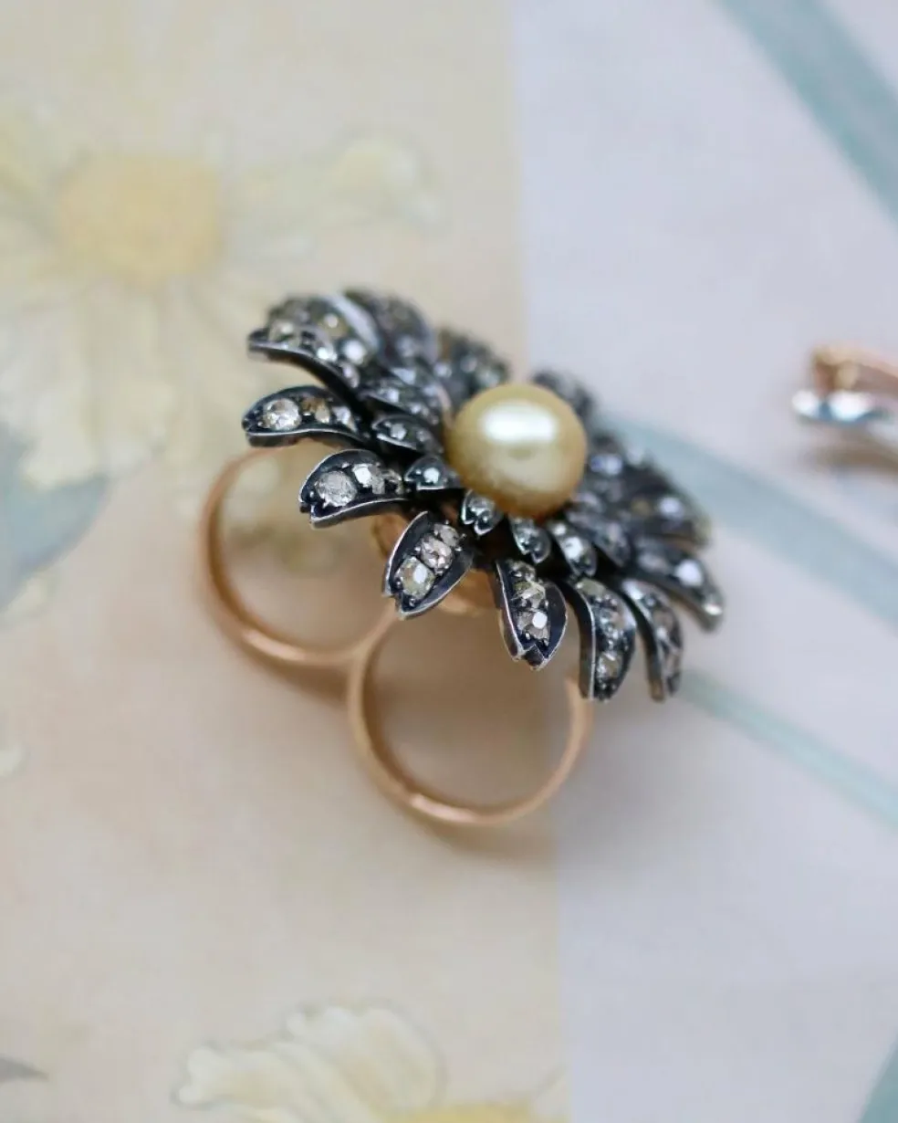 Bague Marguerite Perle Gold et Diamants "Les Recyclés"