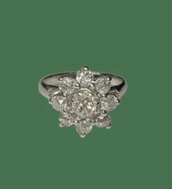 BAGUE MARGUERITE PLATINE DIAMANTS