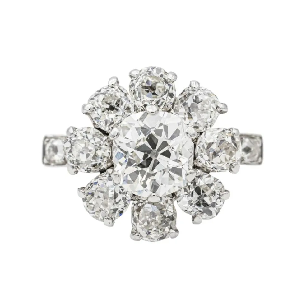 Bague Marguerite Platine Diamant
