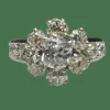 Bague marguerite platine et diamants