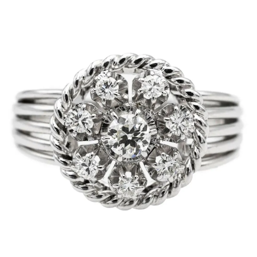 Bague Marguerite Platine Diamant