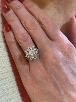 Bague Marguerite platine diamants