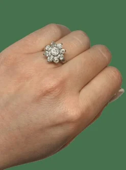 BAGUE MARGUERITE PLATINE DIAMANTS