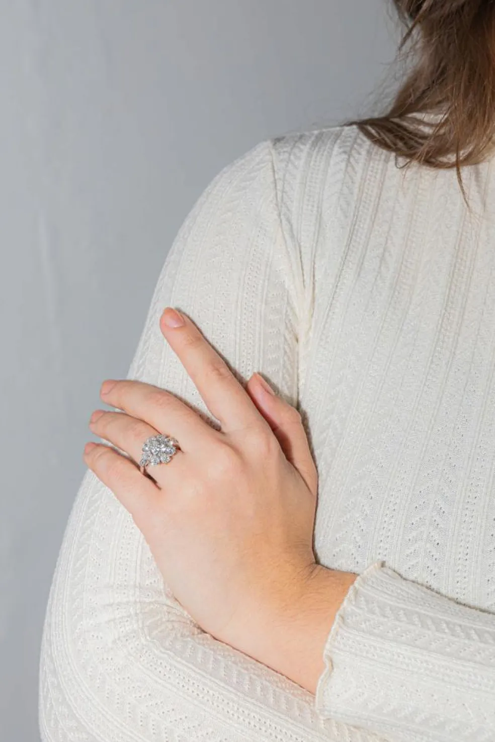 Bague Marguerite Platine Diamant